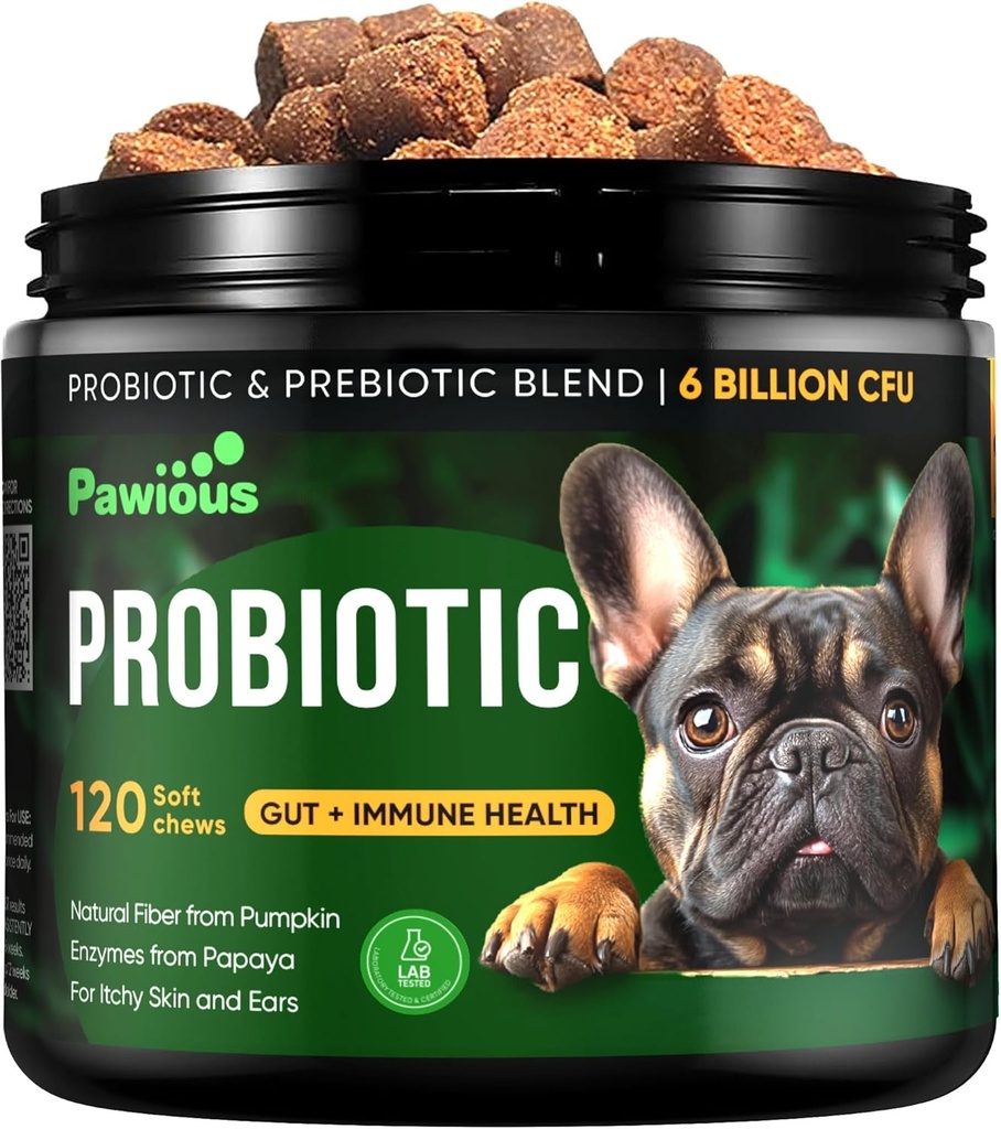 개를위한 Probiotics - 소화 효소 Gut Flora, 소화 건강, 면역 체계 - Diarrhea 지원, Itchy 피부, 알레르기 - 호박, Flaxseed 식사, Papaya 분말 - 개를위한 Probiotic Chews