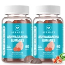 AFXMATE Ashwagandha Gummies & 남자 & 여자를 위한 비타민 D Gummies 120 조사 Aswangdha 보충교재 (비 GMO, 설탕 자유로운 & 글루텐 자유로운)