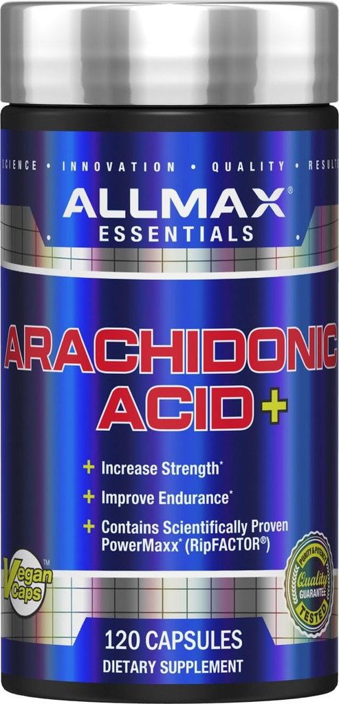 ALLMAX Essentials Arachidonic Acid+ - 120 캡슐 - 증가 강도 및 개선 내구시간 - 글루텐 무료 - 30 서빙
