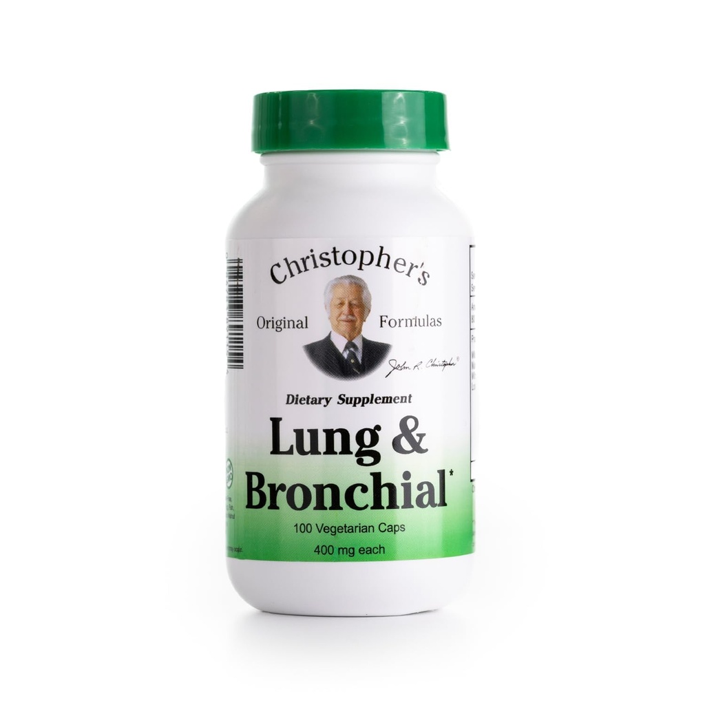 Christopher의 Original Formulas Lung & Bronchial Formula - 덩어리를위한 덩어리 클린 - 허브의 Synergistic Blend가있는 호흡 시스템을 지원합니다.