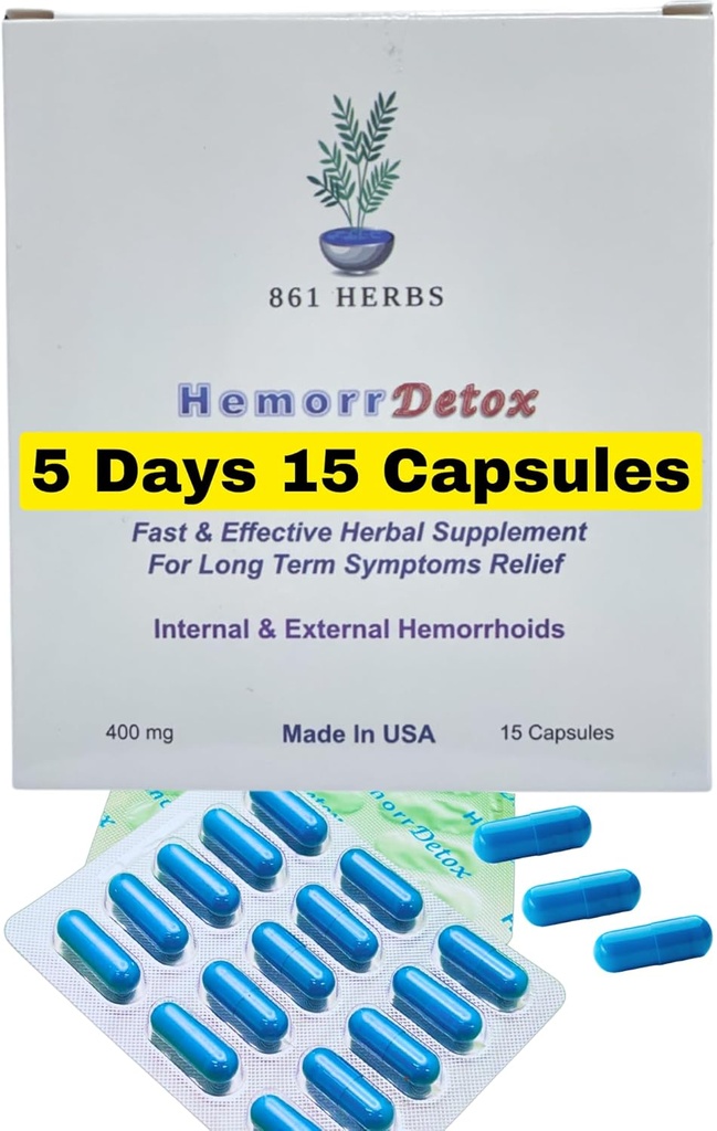 -5 일 15의 캡슐, 빠른 & 긴 임시 기복, Natual 허브 공식 Remedy, Hemorrhoids의 주소 뿌리 원인.