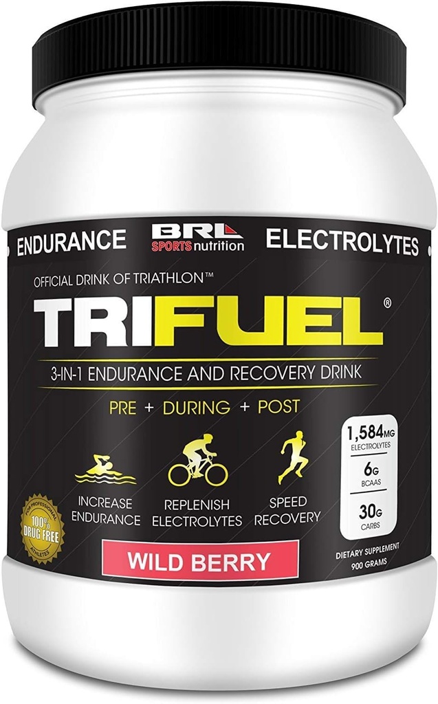 3-in-1 내구시간 및 복구, 하이드로 션, BCAA, 전해질 강화 음료 (Wild Berry) ...
