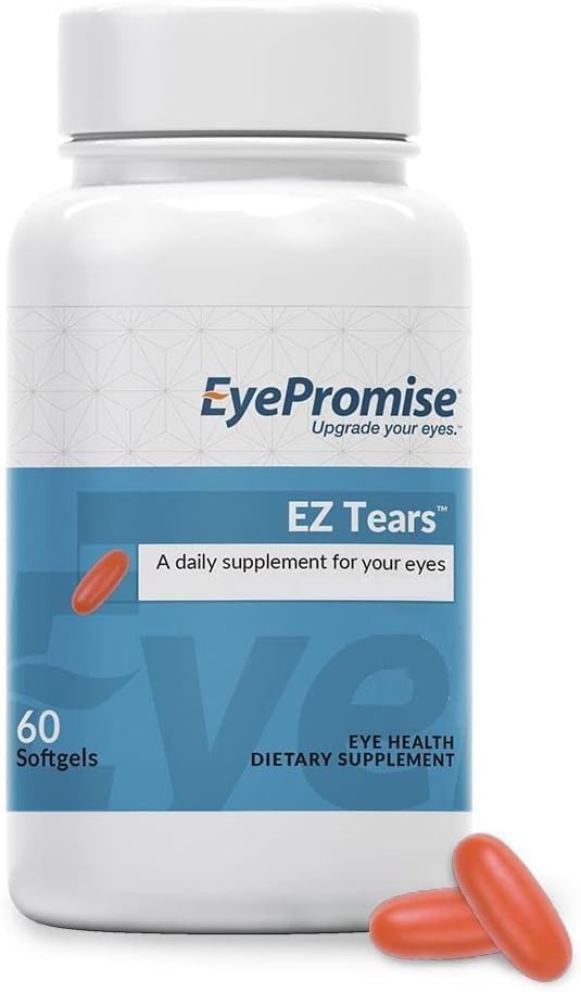 EyePromise EZ Tears Eye Vitamin - 60 Softgels, 30 일 공급 - 오메가 3s, Primrose Oil & Turmeric Root Extract와 눈 보충 - 대상 아이 자극, 건조, Itchiness & Redness