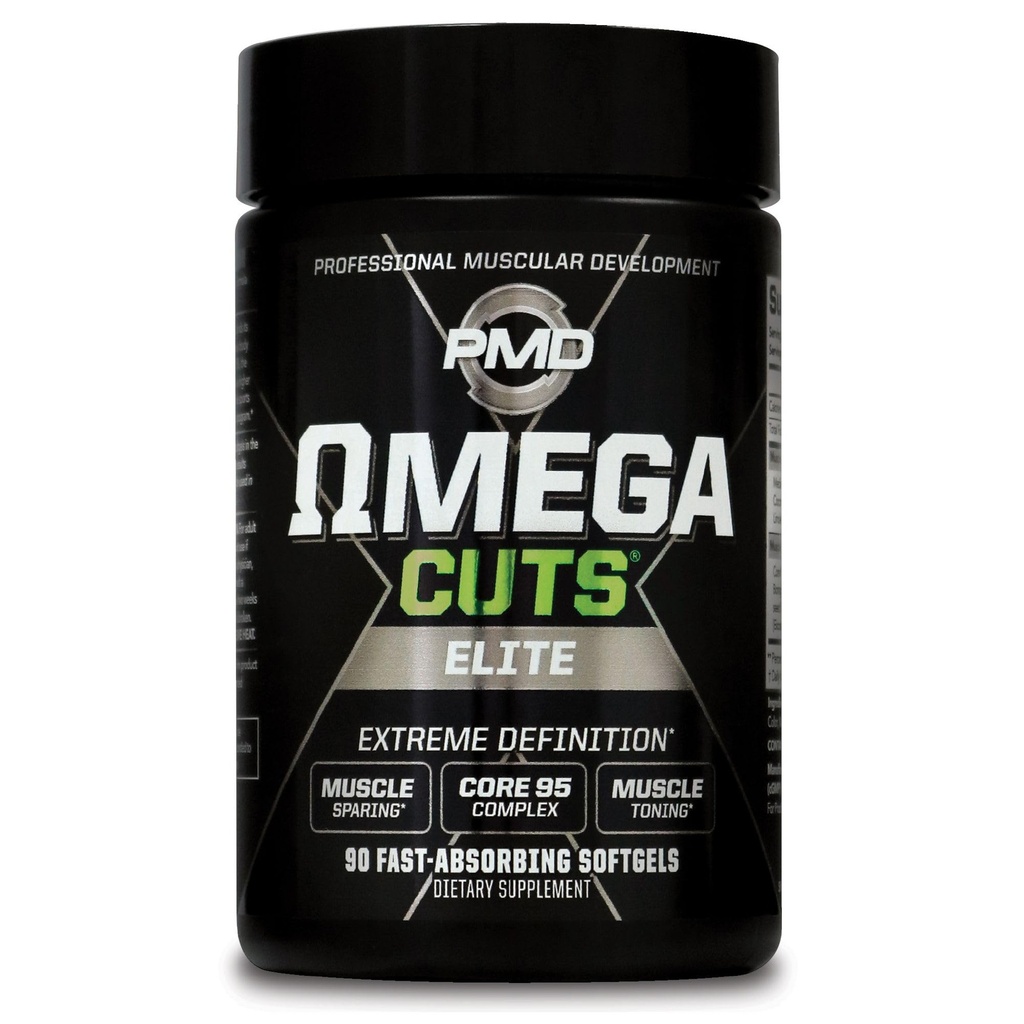 PMD Sports Omega Cuts Elite Fat Loss-Muscle Defining Formula - 오메가 지방산, MCT 및 CL 근육 정의 및 유지 보수 - 여성과 남성을위한 Keto 친절 - 자극제 무료 (90 Softgels)