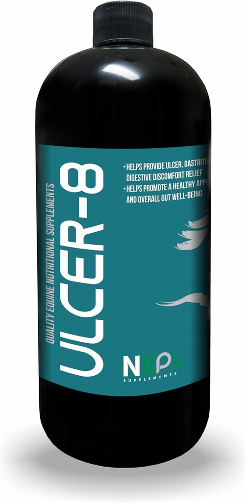 Ulcer-8 - Ulcer Gastritis & Colic Relief Appetite Digestion Supplement for Horses by NXP 보충제 - 1 Quart (32 oz)