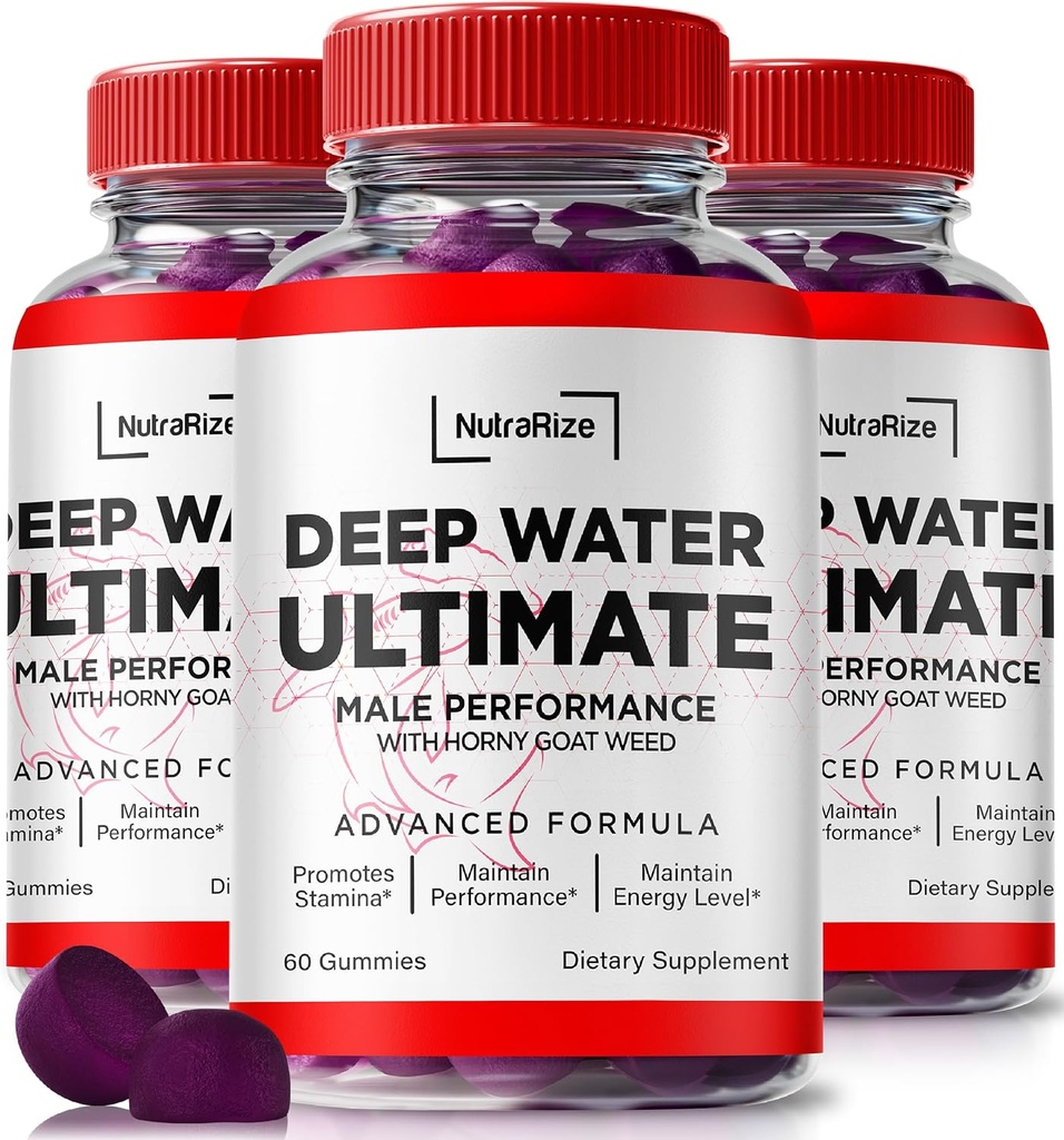 NutraRize (3 팩) Deep Water Ultimate Male Gummies - 공식 Deep Water Male Essentials, 남성을위한 프리미엄 Deepwater Ultimate Gummies, Deep Water Ultimate Male Gummy, 성능 검토 (180 Gummies)