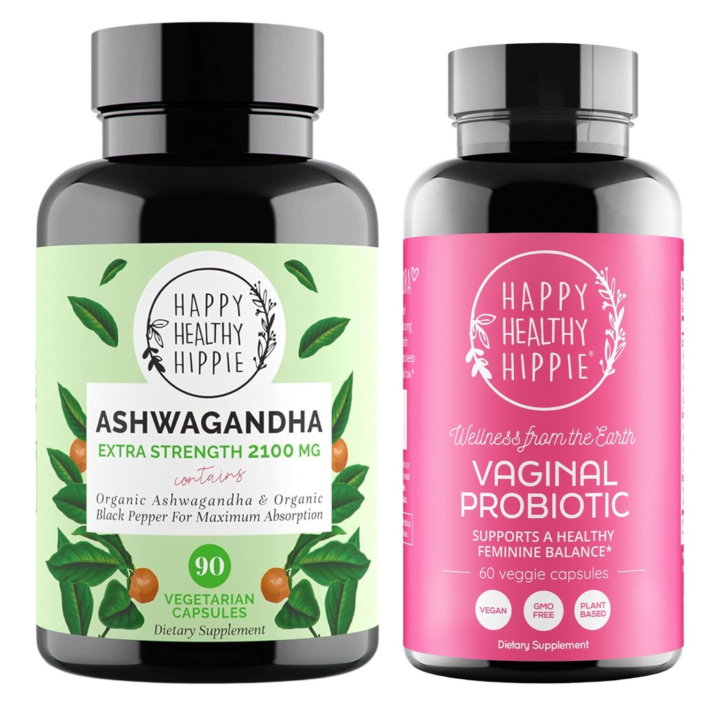 행복한 건강한 Hippie 질 Probiotics for Women & Organic Ashwagandha