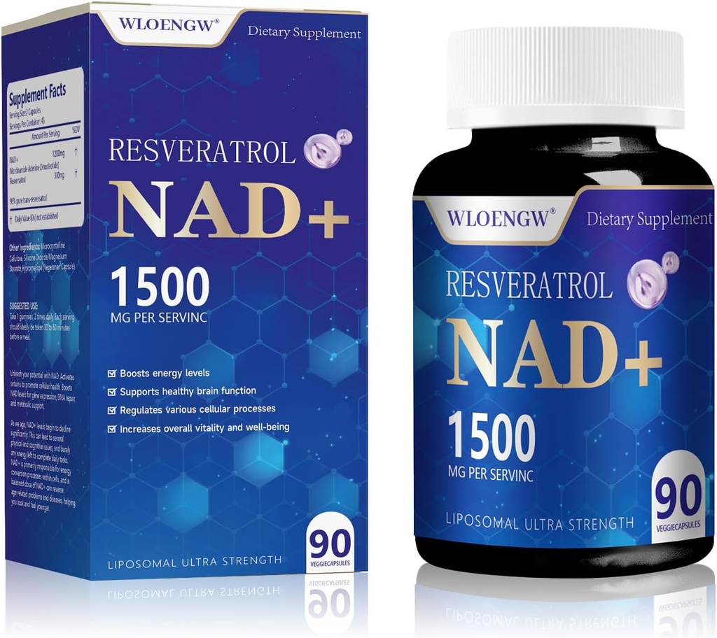 새로운 NAD 보충 - Liposomal NAD + Resveratrol를 가진 보충 90 조사 (1500MG)