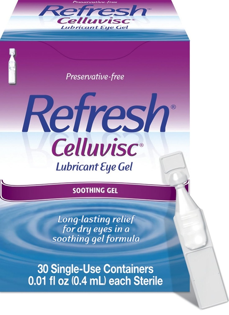건조한 눈, 부식 자유로운 하락, 0.01 Fl Oz 단일 용도 콘테이너, 30 조사를 위한 Celluvisc 윤활유 눈 젤을 상쾌하게 하십시오