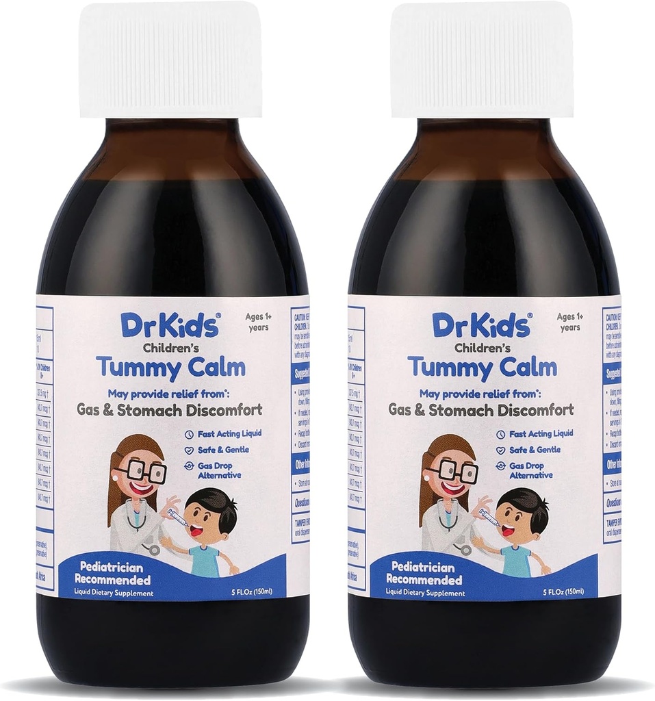 Tummy Calm Dr. Kids Children 's Gas Relief & Upset Stomach Support, Newborns & Kids, Safe & Gentle Oral Solution, Natural Constipation Relief, 5 Fl Oz (Pack of 2) 용 대체 가스 드롭