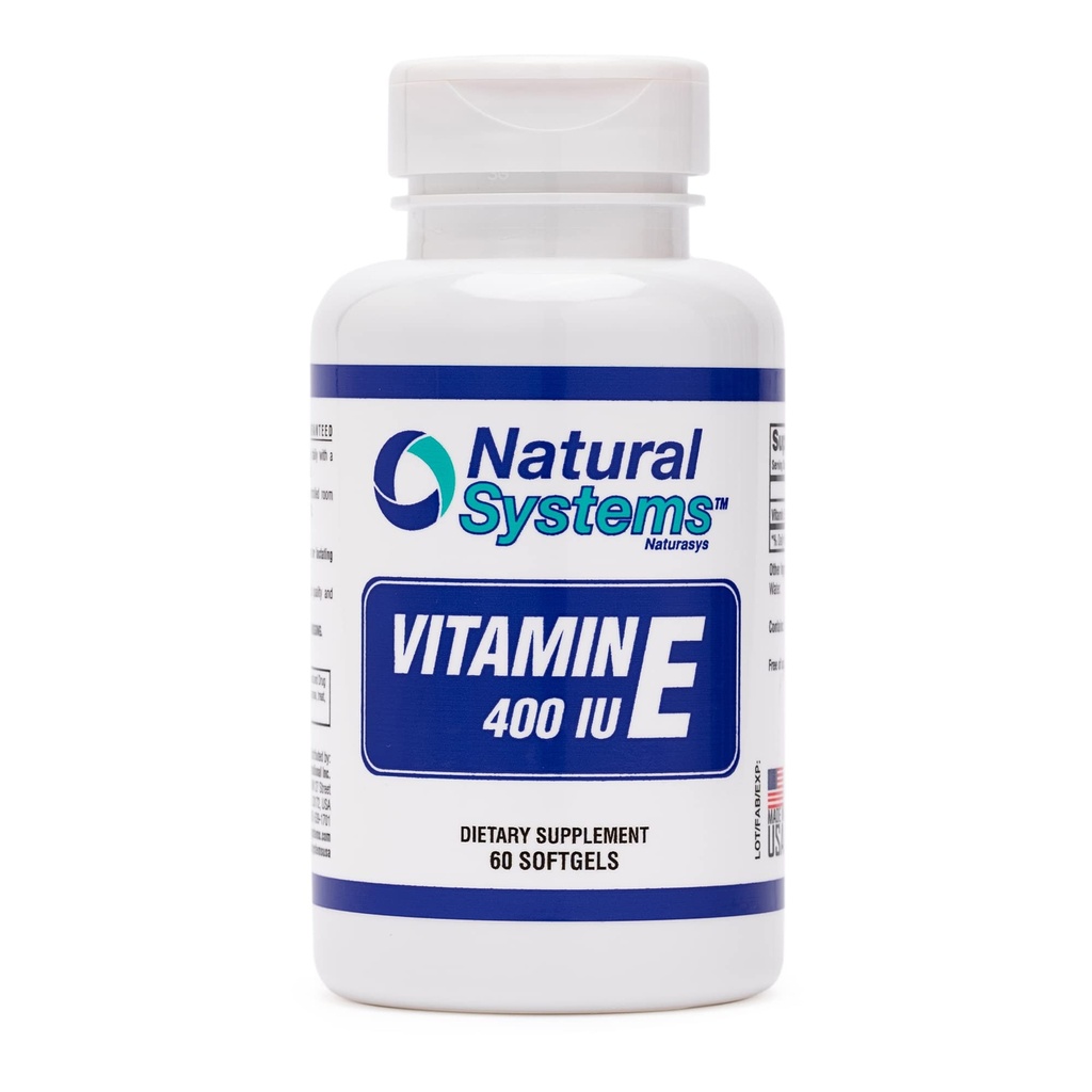 비타민 E 60 Softgels 400 IU 천연 시스템 - 비타민 E 보충제 면역 체계 지원 * - 비타민 E Softgels 피부 관리 - 자연 비타민 E Non-Sugar, 비 인공 풍미 또는 보존제
