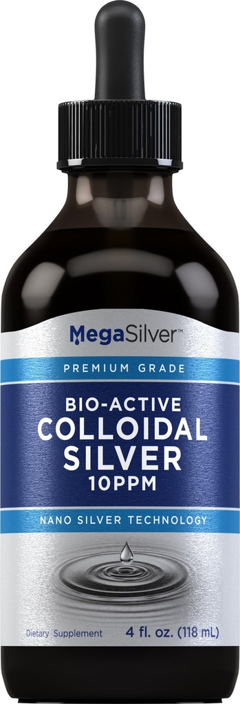 Piping Rock Colloidal Silver Liquid Drops | 10 ppm | 4 oz | 바이오 액티브 프리미엄 등급 | 나노 실버 기술 | 비 GMO, 글루텐 프리