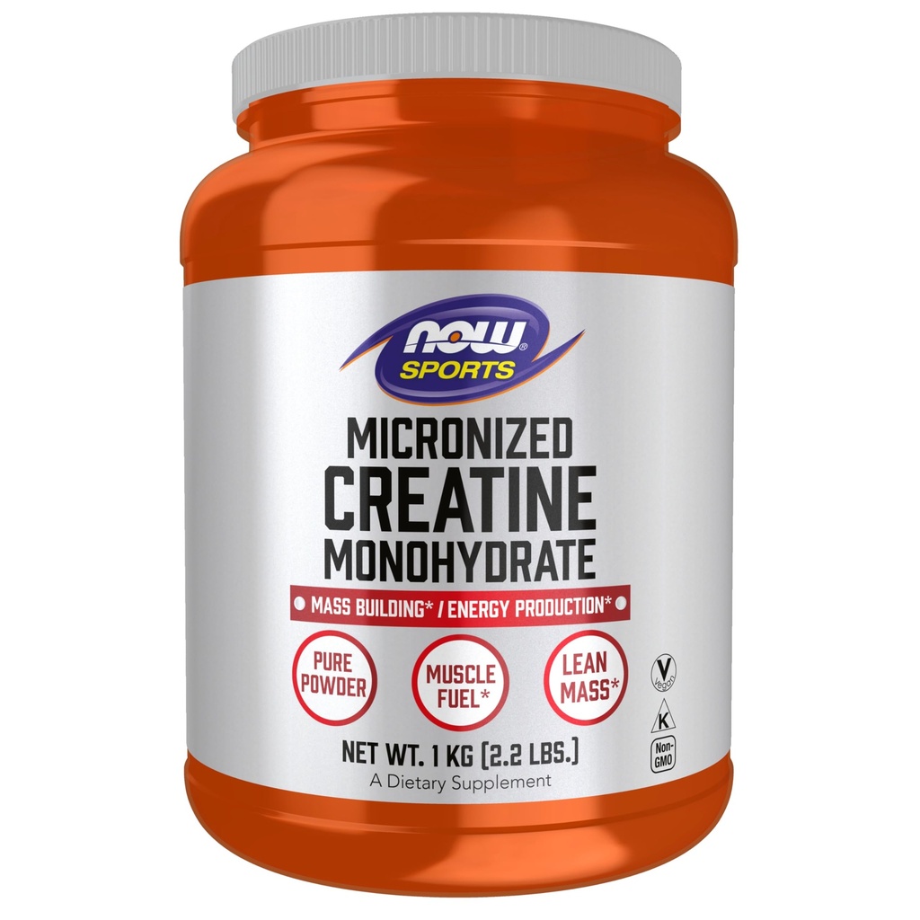 지금 스포츠 영양, Micronized Creatine 분말 500 g, 대량 건물 * / 에너지 생산 *, 1 kg.