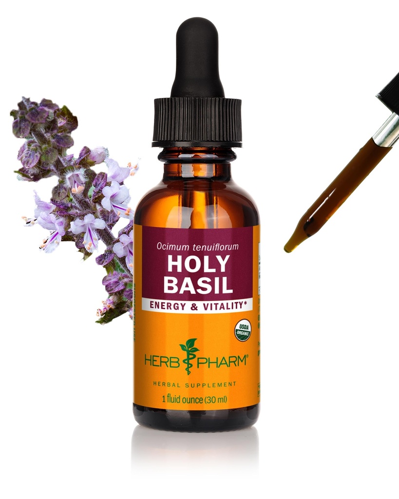 허브 Pharm 인증 유기 유산균 (Tulsi) 에너지 및 활력에 대한 추출, 1 Ounce (DBAS01)