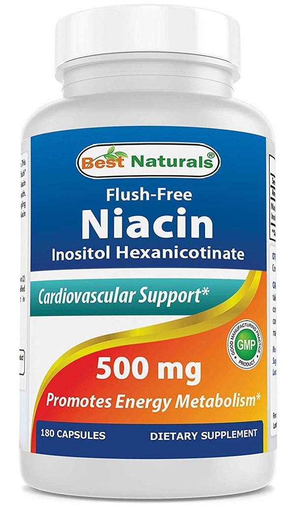 제일 자연적인 홍조 자유로운 Niacin Inositol Hexanicotinate 500 mg 180 캡슐
