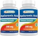 최고의 자연 Hyaluronic 산 200 mg 120 정제 (Non-GMO, 글루텐 무료) - Youthful 건강한 피부 & 건강한 합동 기능을 승진시킵니다 (120의 조사 2))
