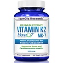 비타민 K2 MK7 (MenaQ7) 우량한 흡수를 위한 100 mcg w/Coconut 기름, 규정식 건강 보충교재, 성인 여자 & 남자를 위한 뼈 힘 & 조밀도를 지원하는 120의 Vegan 액체 캡슐