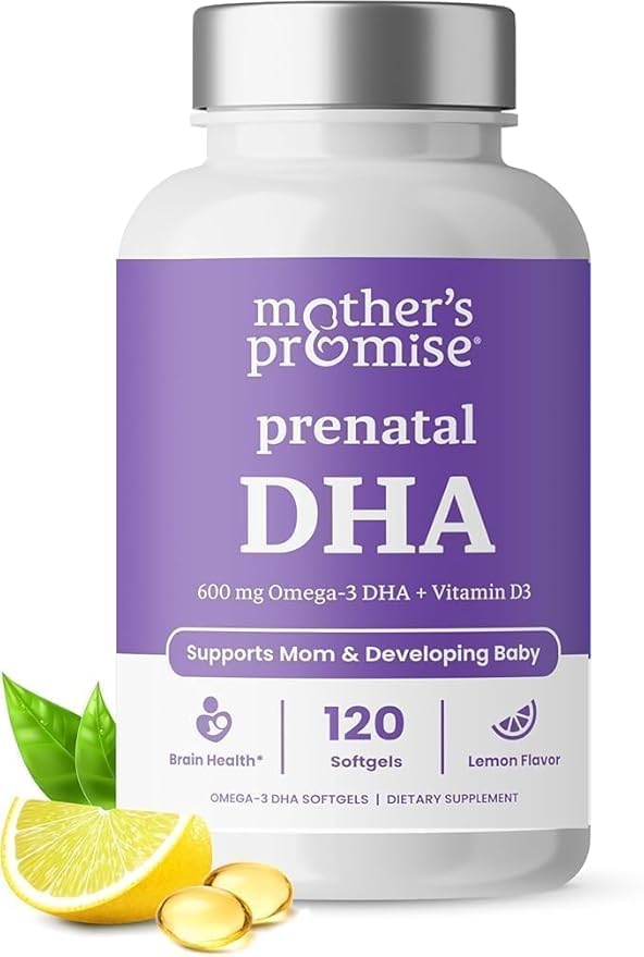 여성 600mg + 400 IU 비타민 D3 | 120 Softgels | 지원 뇌 건강 | Triglyceride Omega 3 Fish Oil DHA Prenatal Vitamin for Pregnancy & Nursing | 캡슐 당 300mg