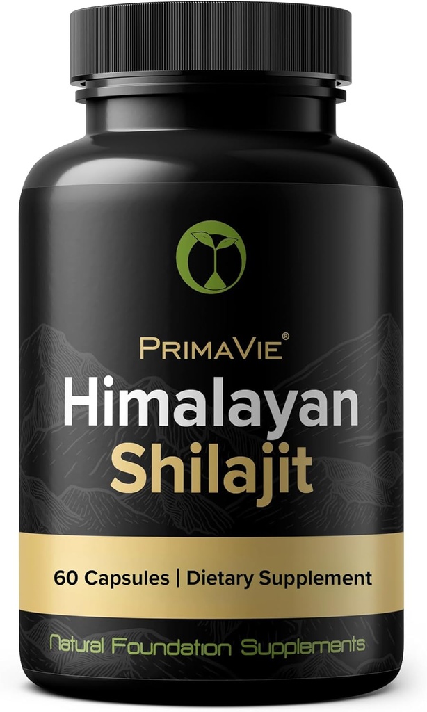 Shilajit 캡슐 고강도 순화 된 Primavie Shilajit는 Fulvic Acid & Trace Minerals 3rd Party의 Himalayan Mountains Rich에서 10,000 피트에서 100 % 천연을 테스트했습니다. (60)