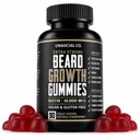 Unsocial Co. Extra Strong Beard Growth Vitamins Gummies | Biotin 10000 MCG | 남성용 강력하고 두꺼운 페이셜 헤어 성장 촉진 | 남성용 Beard Gummies | 딸기