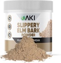 AKI Slippery Elm Bark 파우더 - 식물 기반 단백질, 소화 웰빙 및 스로트 컴포트를위한 소싱 Remedy - Vegan-Friendly, Gluten-Free, Non-GMO 및 인공 첨가제 (4oz / 113g)