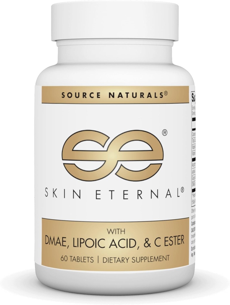 Source Naturals Skin Eternal Tablet with DMAE, LIPOIC Acid 및 C Ester - 60 정제