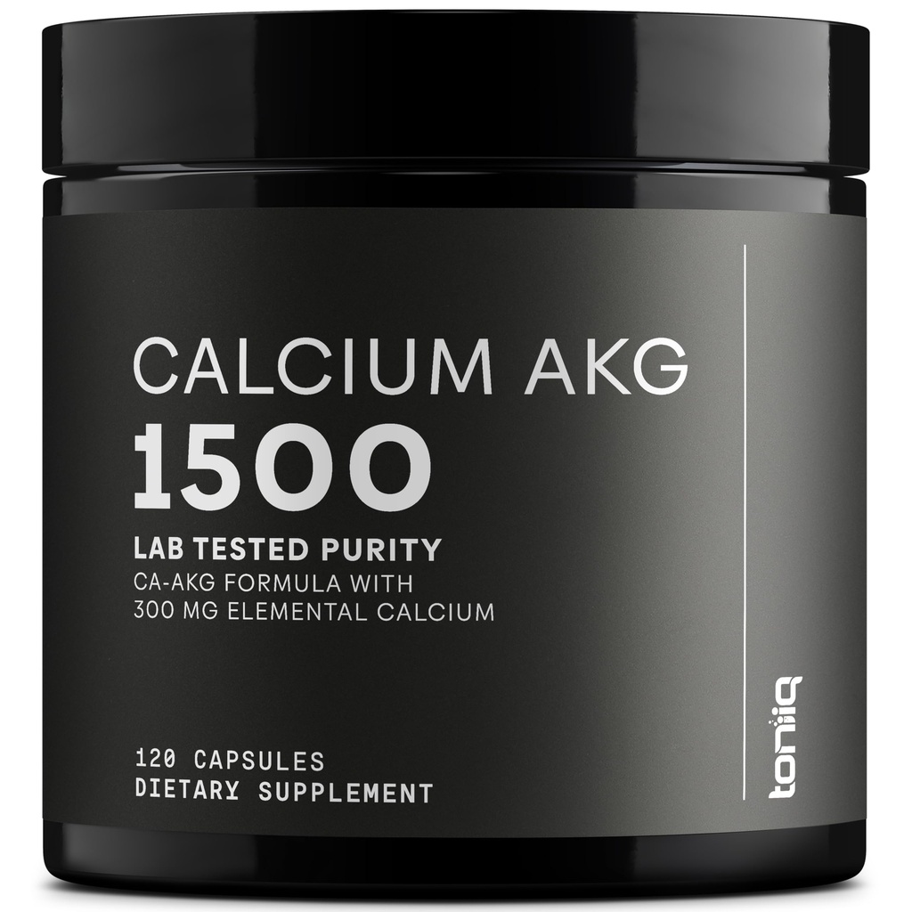 Toniiq 1500mg 매우 높은 순수성 Ca AKG 보충교재 - 99%+ 높게 순화되고 생물 사용 가능한 칼슘 알파 Ketoglutarate - 칼슘 AKG Longevity 보충교재 - 120 Ca-AKG 채식 캡슐