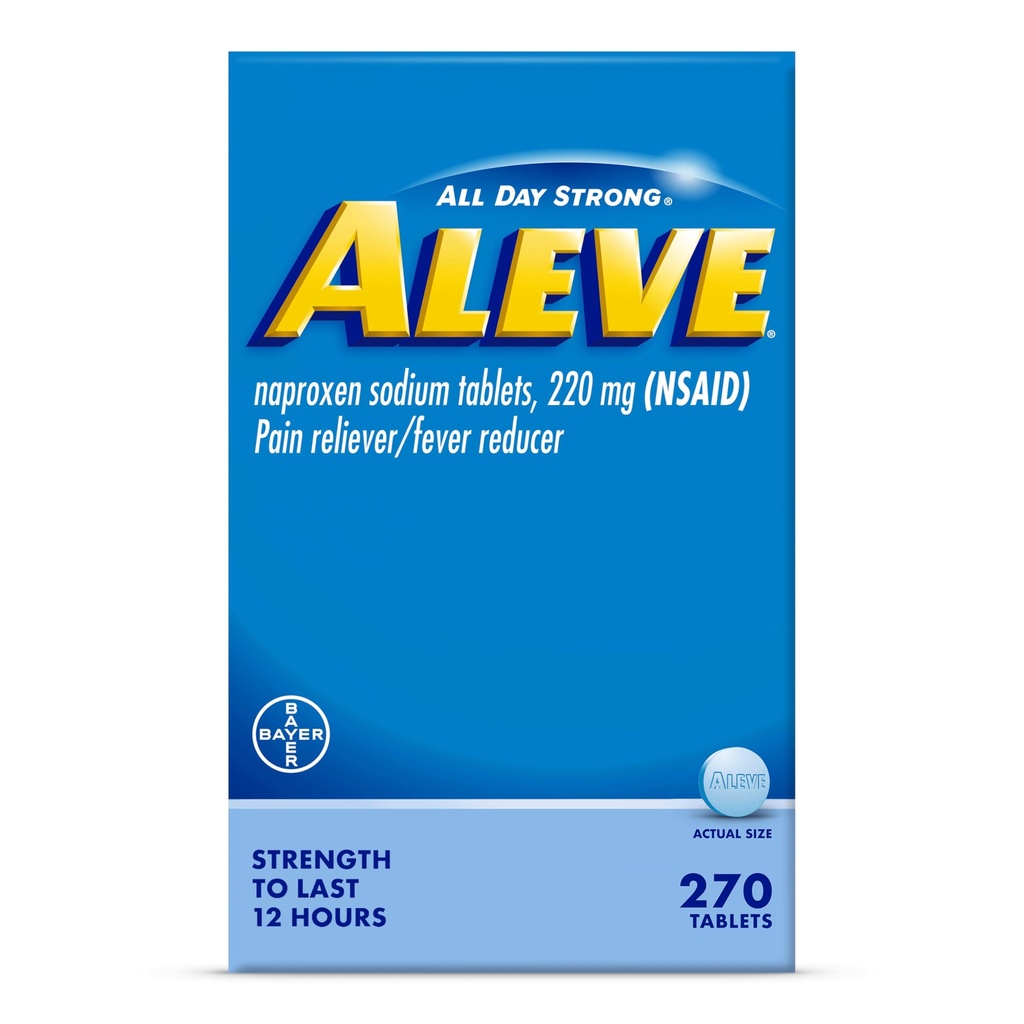 알브 통증 Reliever & Fever 흡진기 정제, Naproxen 나트륨, 두통, 뒤 및 몸 진통 약, 270 조사