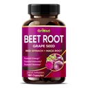 GriMed Beet 뿌리 포도 씨앗 추출물, 마카 뿌리, 붉은 회전 및 Ashwagandha - 180 식물성 캡슐