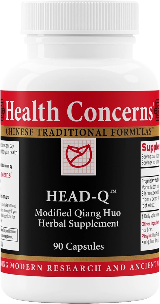 건강 Concerns 머리 Q – 긴장 & Sinus 두통 지원을 위한 초본 보충교재 – Magnolia, Chaste 나무, 심황을 가진 Qiang Huo 중국 초본 공식 – 순환 지원 – 90의 캡슐