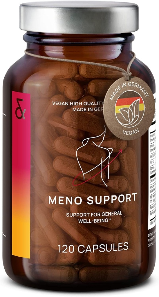 CLAV Meno Balance - Menopause 지원 - 와일드 요트 뿌리, 레드 클로버, 시베리아 Rhubarb - 핫 플래시 릴리프, 무드 스윙 및 Muti-Symptom 지원 -120 캡슐