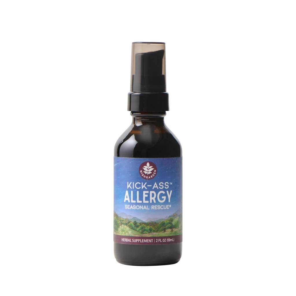 WishGarden 허브 Kick-Ass Allergy - 식물 기반 비 심 허브 알레르기는 Nettle Leaf, Echinacea, & Yerba Santa와 보충, Seasonal Irritants에 건강한 Histamine 응답을 지원합니다, 2oz