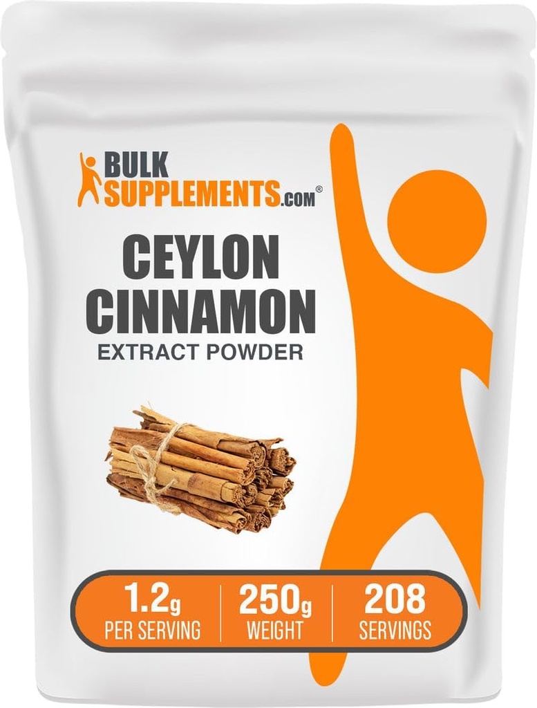 BulkSupplements.com Cinnamon Bark 추출물 분말 - Ceylon Cinnamon 보충교재, 초본 보충교재 - Vegan & 글루텐 무료, 봉사 당 1.2g, 250g (8.8 oz) (1의 포장)