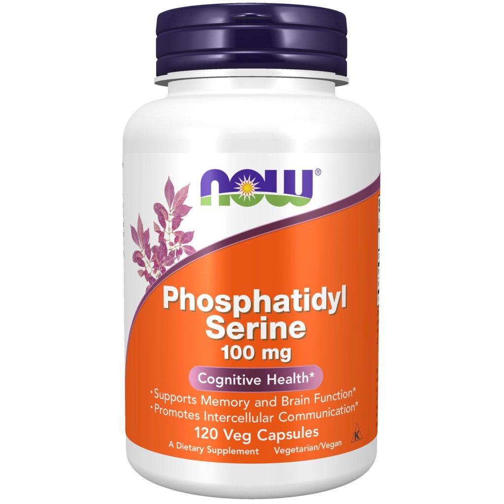 지금 식품 보충제, Phosphatidyl Serine 100 mg Soy Lecithin, 120 Veg 캡슐에서 파생 된 Phospholipid 화합물