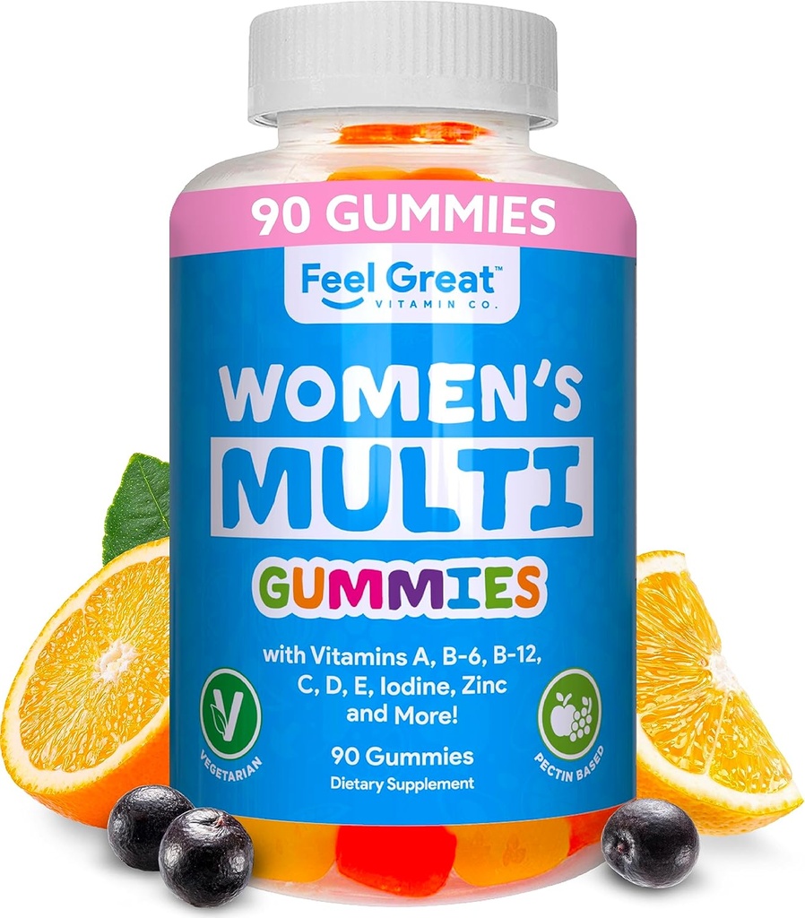 다비타민 Gummy for Women by Feel Great Vitamin Co | 비타민 A, B-6, B-12, C, D, E, Biotin, Choline, Folic Acid, 아연 및 기타