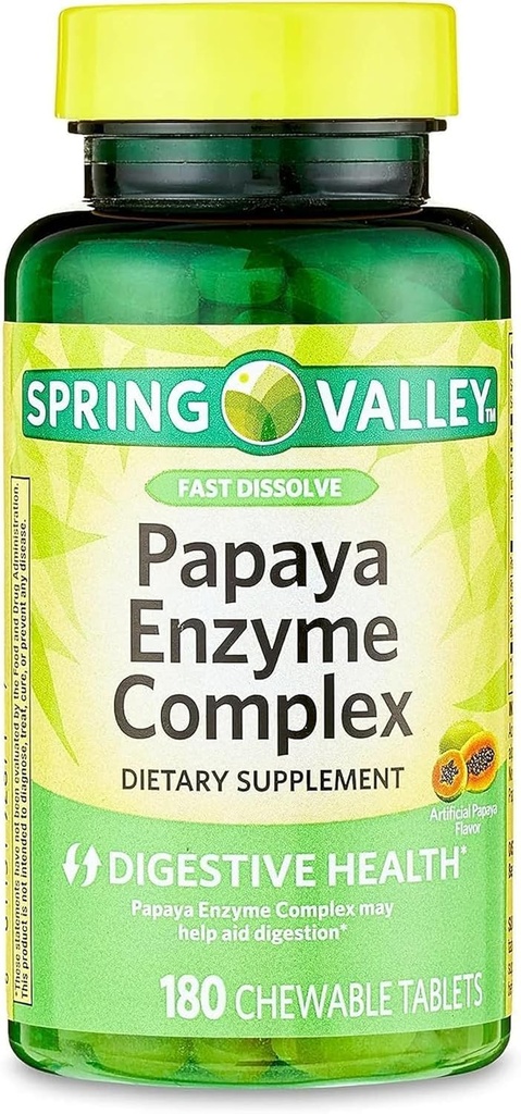 Papaya Enzyme Complex Chewable 정제 규정식 보충교재, 180 조사