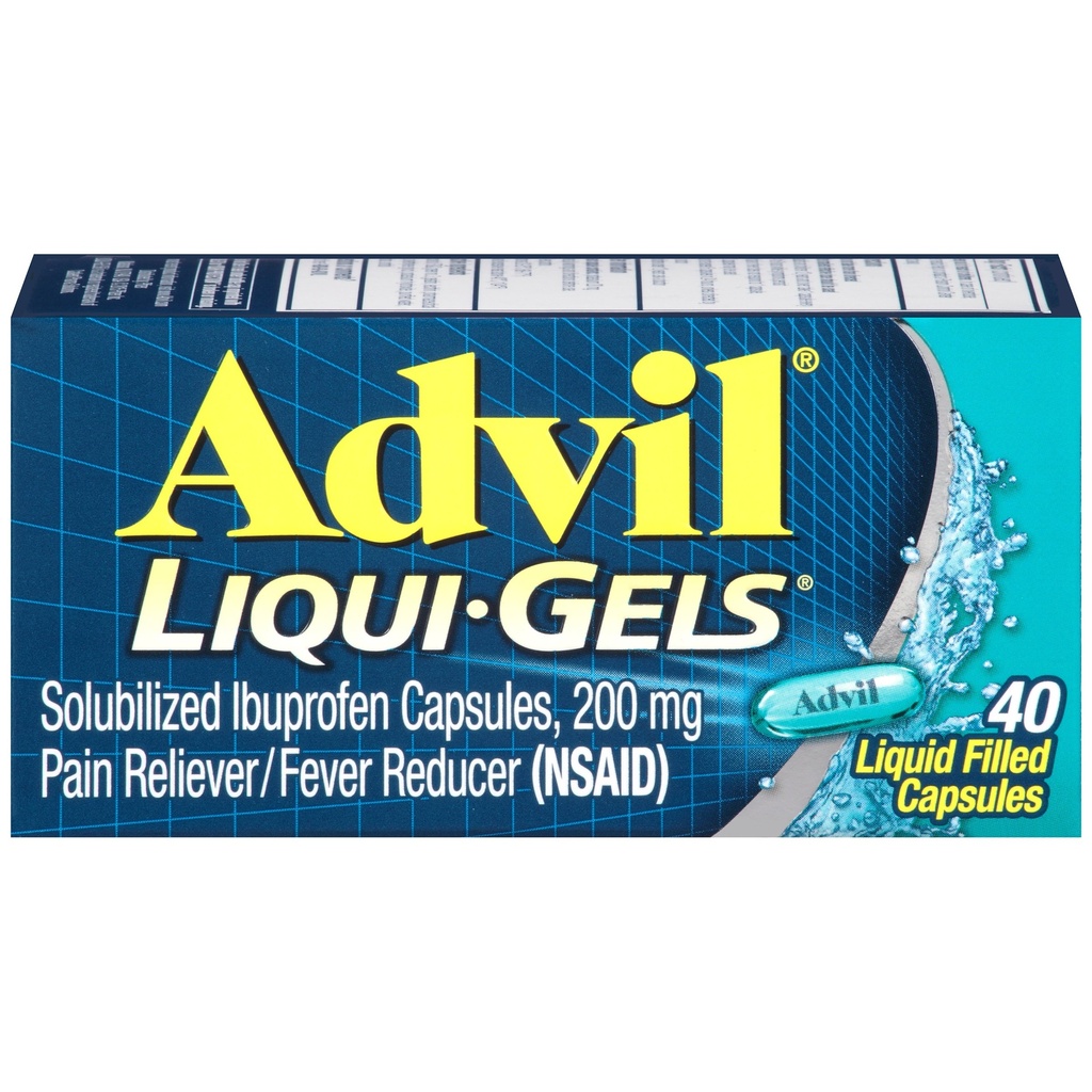 Advil Liqui-Gels 고통 Reliever와 Fever 흡진기, 두통을 위한 Ibuprofen 200mg를 가진 성인을 위한 고통 약, 두통, 생리통 및 합동 고통 구호 - 40 액체 채워진 캡슐