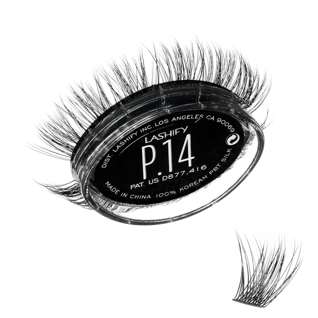 Lashify Plushy 14mm Gossamer Lashes 에 검정, 쉬운 DIY False Lashes 용 Voluminous Yet 여전히 자연 룩