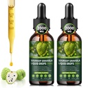 (2개의 팩) Soursop Graviola 액체 하락 2000mg의 세포 지원 & 재생, 면역 부스트, 간결, 초본 Goodness, Soursop Bitters 액체Sugar/Gluten를 위한 98% 흡수는, 자연적인 풍미, 4 Fl Oz 해방합니다