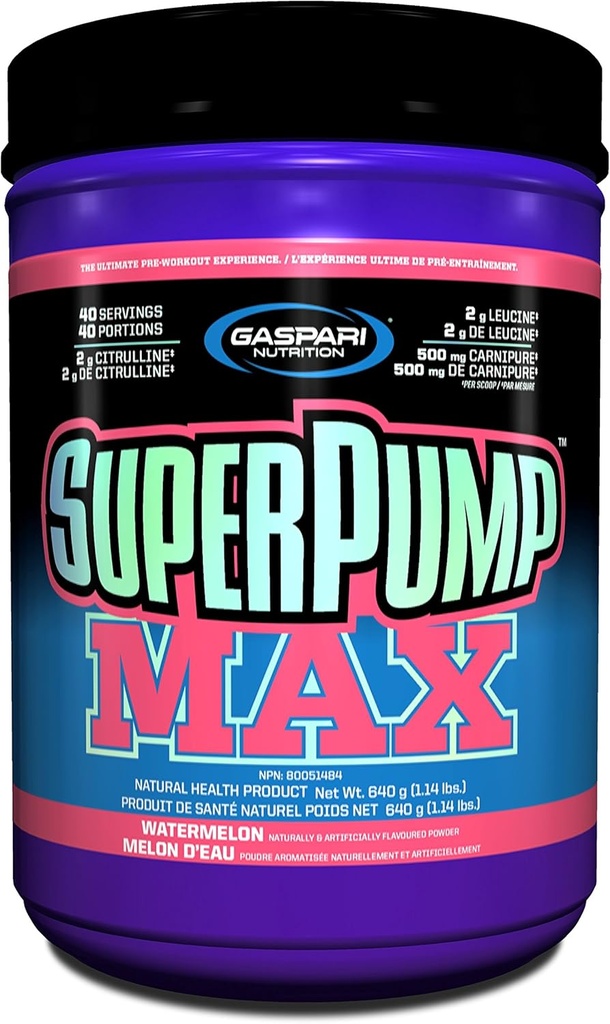 Gaspari 영양 Superpump 최대, 수박, 1.41파운드