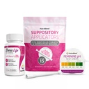 NutraBlast Boric 산 질 좌약 600mg (30 조사) w/Disposable 질 좌약 applicators (15 팩)와 Feminine PH 시험 지구 3.0-5.5 (100 시험 목록)