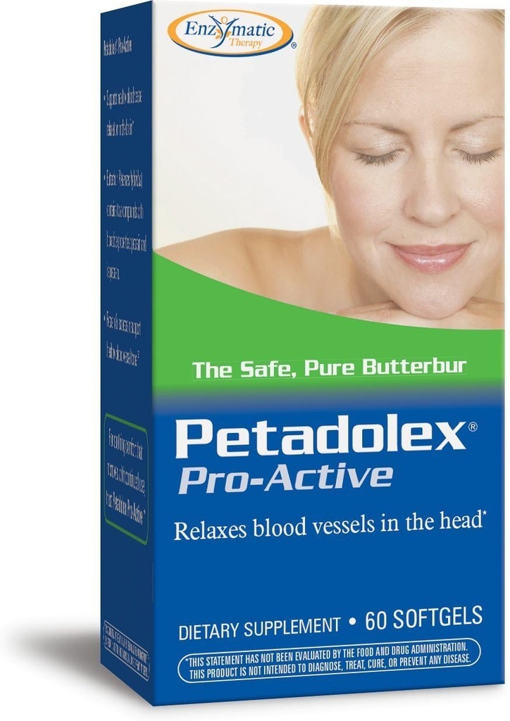 자연의 방법 Petadolex Pro-Active, 혈관 건강 및 뇌의 휴식 특허 Butterbur*, 60 Softgels