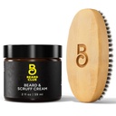 Beard Club Original Beard Cream & Boar Bristle Beard Brush for Men - Moisturizing and Hydrating for Healthier Facial Hair & Skin - 스타일링 & 타싱을위한 Birchwood Beard Brush