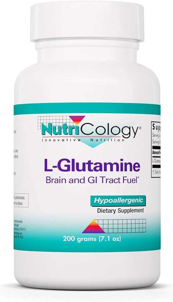 Nutricology L 글루타민 분말 - 남자 & 여자를 위한 Gut 건강, 자유로운 모양 아미노산, 순수한, 4.7g 보충교재 - 7.1 오운스