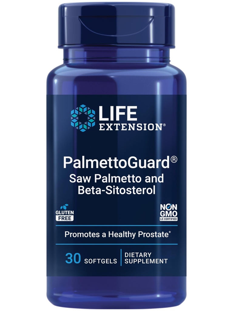 Life Extension PalmettoGuard Saw Palmetto & Beta-Sitosterol – 건강한 전립선 기능 및 호르몬 대사 건강 지원 – 남성용 보충제 - 글루텐 무료, 비 GMO - 30 softgels