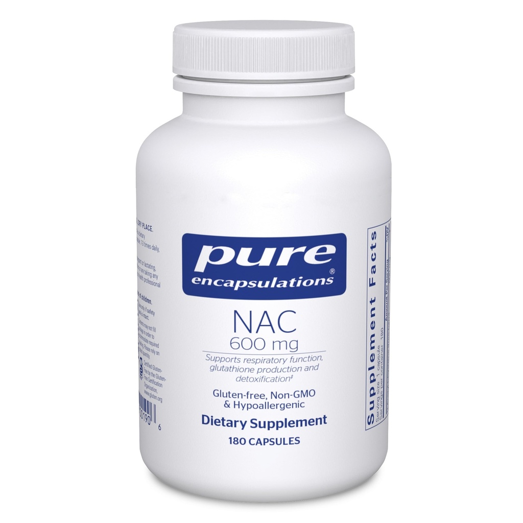 순수한 캡슐에 넣기 NAC 600 mg - Lung 건강 & 면역 지원, Liver 지원 & 산화 방지제*를 위한 N 아세틸 Cysteine NAC 보충교재 - Freeform N 아세틸 L-Cysteine - 180의 캡슐에 넣기
