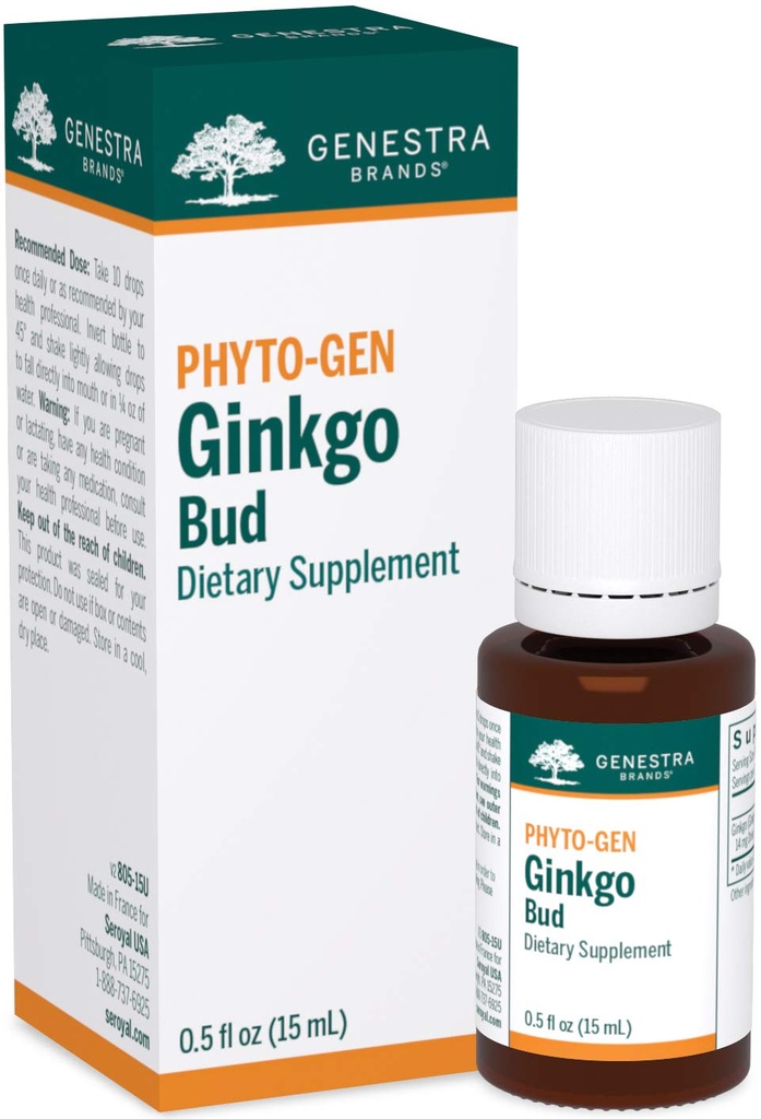 Genestra 브랜드 Ginkgo Bud | 허브 보충 | 0.5 fl. oz.