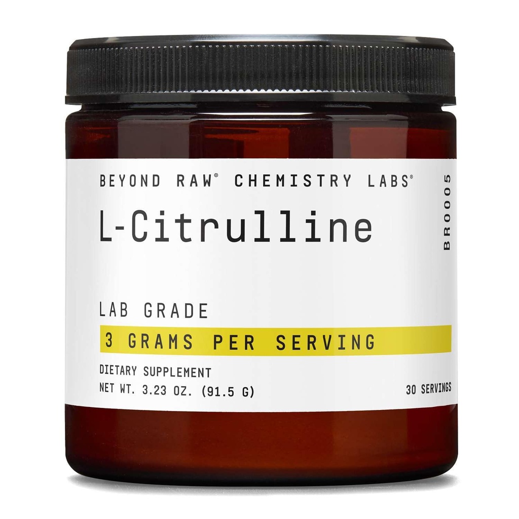 BEYOND RAW 화학 실험실 L-Citrulline 분말, 지원 피크 성능, 30 서빙