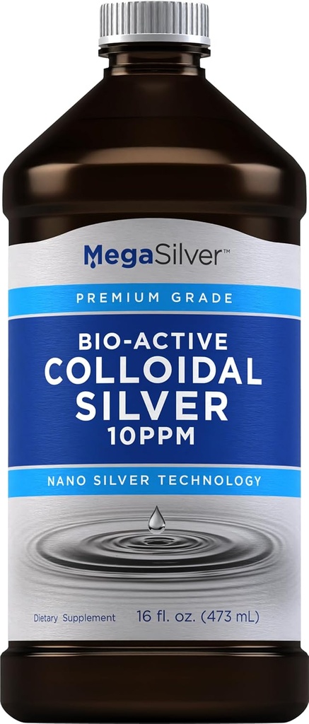 피핑 록 콜로이드 실버 액체 드롭 | 16 Fl Oz | 10 PPM | 바이오 액티베이트 프리미엄 그레이스틸 | Non-GMO, 글루텐 프리 보충교재