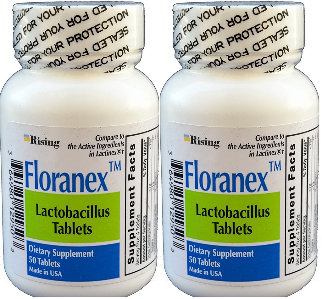대령 건강을위한 Floranex Probiotic 2의 병 팩 당 Lactinex 50 정제 총 100 정제